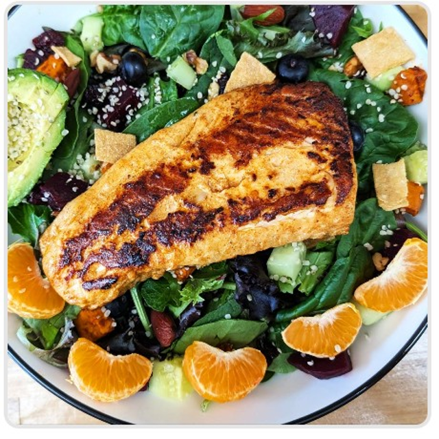 Grilled Salmon Salad.